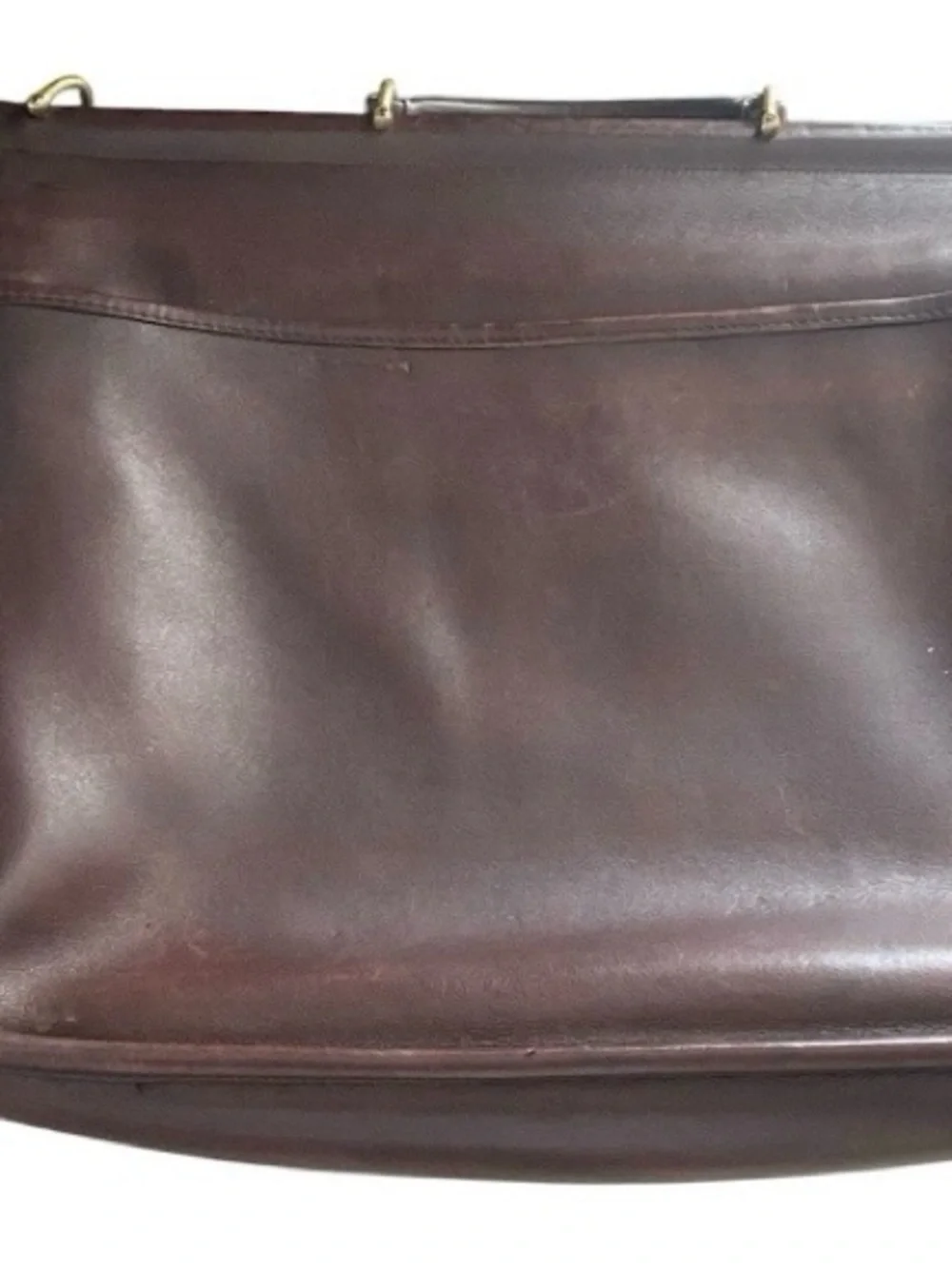 Coach Leather Briefcase CBC-5297 Brown Laptop Messenger Bag With Brass Hardware